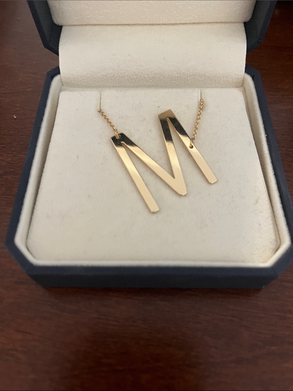 Minimalist “M” Gold Chain Necklace with Lobster Clasp
